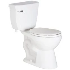PROFLO 1.28 GPF Two-Piece Round Toilet with Left Hand Trip Lever and 12" Rough In