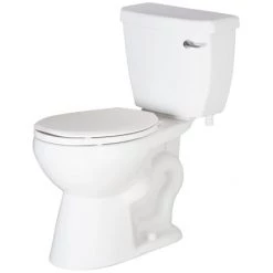 PROFLO 1.28 GPF Two-Piece Round Toilet with Right Hand Trip Lever and 12" Rough In
