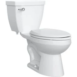PROFLO 1.28 GPF Two-Piece Round Toilet with Left Hand Trip Lever and 10" Rough In