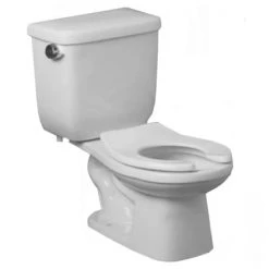 PROFLO 1.28 GPF Two-Piece Round Elementary Toilet with Right Hand Trip Lever and 10" Rough In