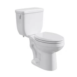 PROFLO Jerritt 1.1 / 1.6 GPF Dual Flush Two Piece Round Toilet with Left Hand Lever - Less Seat, ADA Compliant