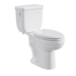PROFLO Jerritt 1.1 / 1.6 GPF Dual Flush Two Piece Elongated Chair Height Toilet with Left Hand Lever - Less Seat, ADA Compliant