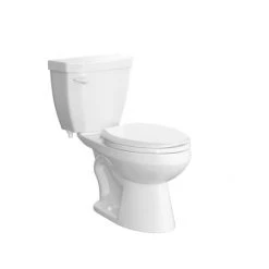 PROFLO Calhoun 1.28 GPF Two Piece Round Toilet with Left Hand Lever - Less Seat, ADA Compliant