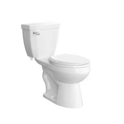 PROFLO Calhoun 1.28 GPF Two Piece Elongated Chair Height Toilet with Left Hand Lever - Less Seat, ADA Compliant