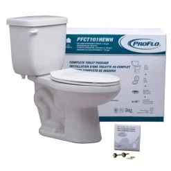PROFLO 1.28 GPF Two Piece Elongated Toilet with Left Hand Lever - Seat Included