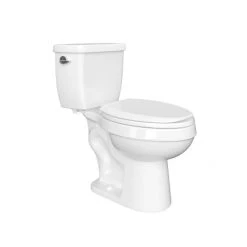 PROFLO Edgehill 1.28 GPF Two Piece Elongated Chair Height Toilet with Left Hand Lever - Less Seat, ADA Compliant