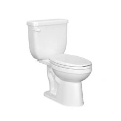 PROFLO Jerritt 1.6 GPF Two Piece Round Toilet with Left Hand Lever - Less Seat, ADA Compliant