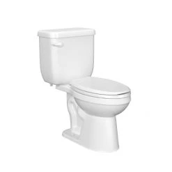 PROFLO Jerritt 1.28 GPF Two Piece Round Toilet with Left Hand Lever - Less Seat, ADA Compliant