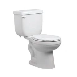 PROFLO Jerritt 1.6 GPF Two Piece Round Toilet with Left Hand Lever - Less Seat, ADA Compliant