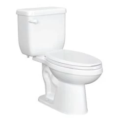 PROFLO Jerritt 1.6 GPF Two Piece Elongated Toilet with Left Hand Lever - Less Seat, ADA Compliant