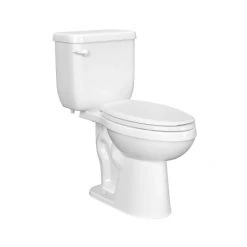 PROFLO Jerritt 1.28 GPF Two Piece Elongated Chair Height Toilet with Left Hand Lever - Less Seat, ADA Compliant