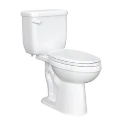 PROFLO Jerritt 1.6 GPF Two Piece Elongated Chair Height Toilet with Left Hand Lever - Less Seat, ADA Compliant