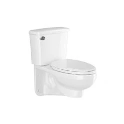 PROFLO 1.28 GPF Wall Mounted Two Piece Elongated Toilet with Left Hand Lever - Less Seat, ADA Compliant